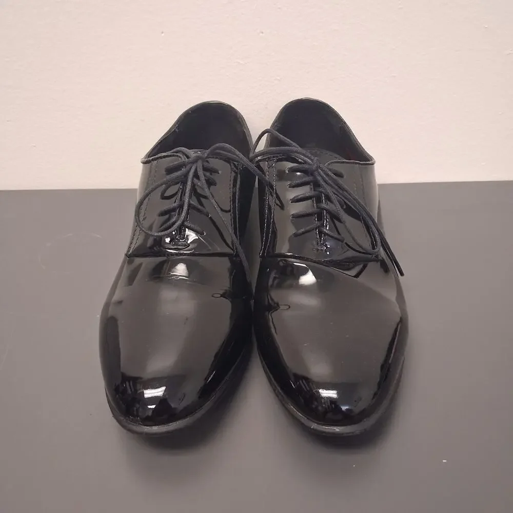 FREDERICO LEONE BLACK PATENT LEATHER MENS TUXEDO DRESS SHOES SIZE 10.5